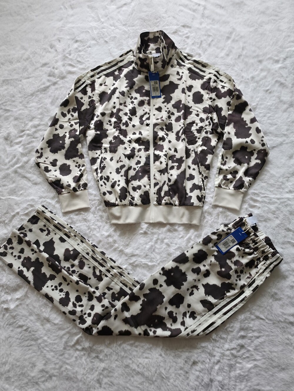 NWT Adidas Originals Satin Track Suit | Cow Print